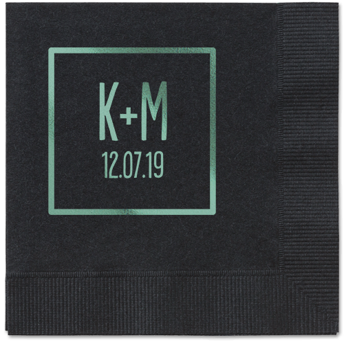 Boxed Bliss Napkins, Green, Black, Sage