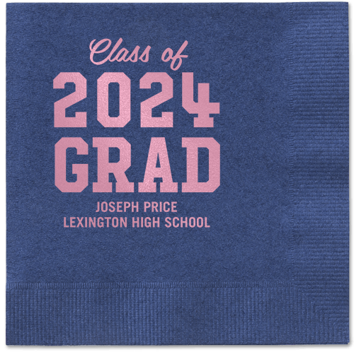 Collegiate Celebration Napkin, Pink, Navy