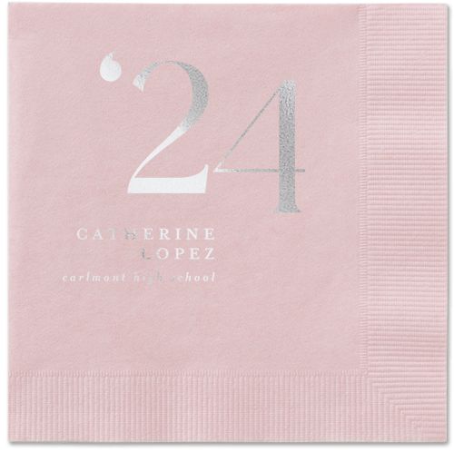 Slanted Style Napkin, Grey, Blush