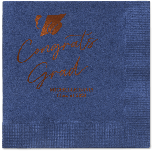 Party Cap Napkin, Brown, Navy
