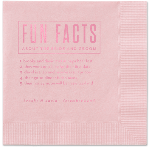 Cherished Chapters Napkins, Pink, Blush