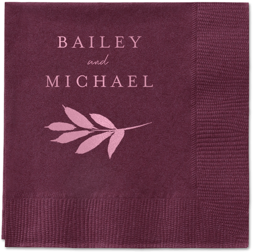 Pressed Leaves Napkin, Pink, Berry, blush