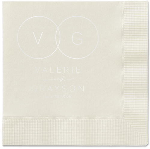 Refined Rings Napkin, White, Ecru, white