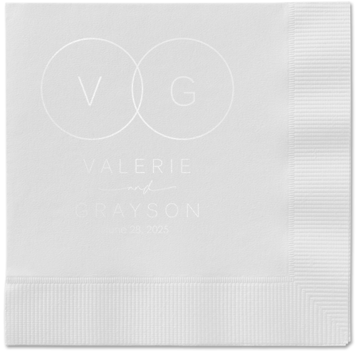 Refined Rings Napkin, White, White, white