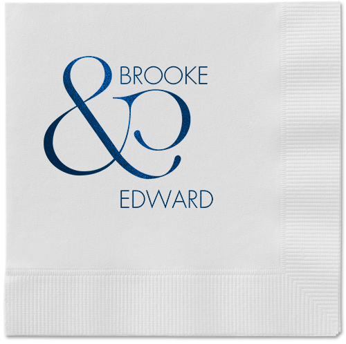 Ampersand Accent Napkin, Blue, White