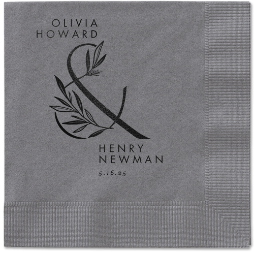 Splendid Spruce Napkin, Black, Pewter