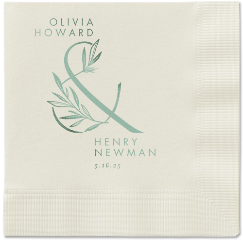 Splendid Spruce Napkin, Green, Ecru, sage