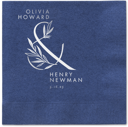 Splendid Spruce Napkin, Grey, Navy