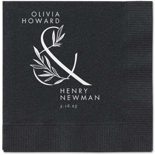 Splendid Spruce Napkin, White, Black, white