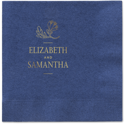 Newlywed Nouveau Napkin, Yellow, Navy, gold