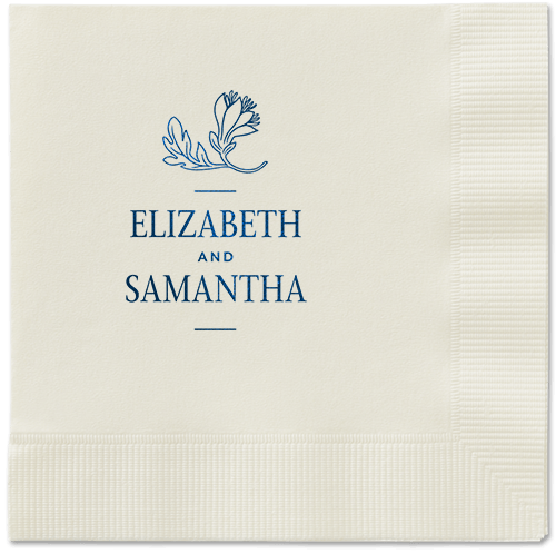 Newlywed Nouveau Napkin, Blue, Ecru