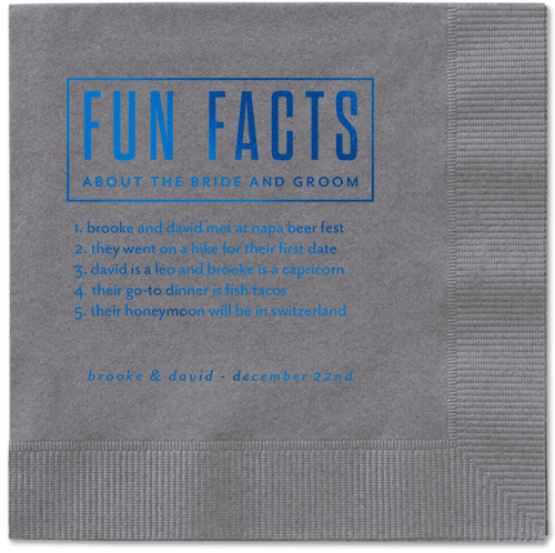 Cherished Chapters Napkins, Blue, Pewter, Royal