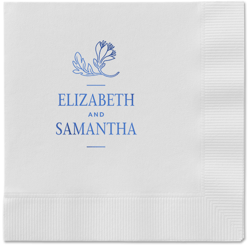 Newlywed Nouveau Napkin, Blue, White, royal