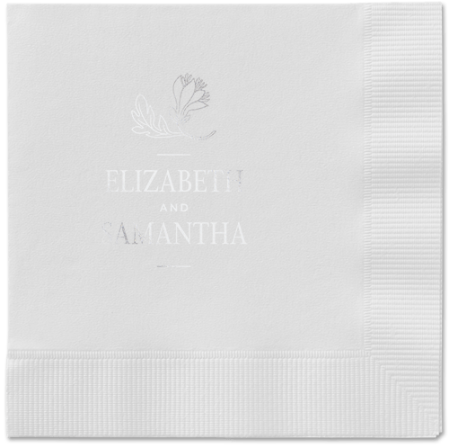 Newlywed Nouveau Napkin, Grey, White