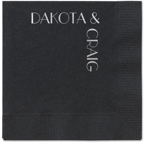 Enchanted Event Napkin, Grey, Black, silver