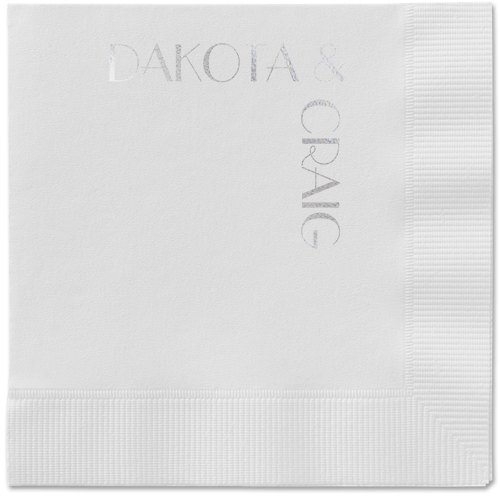 Enchanted Event Napkin, Grey, White, silver