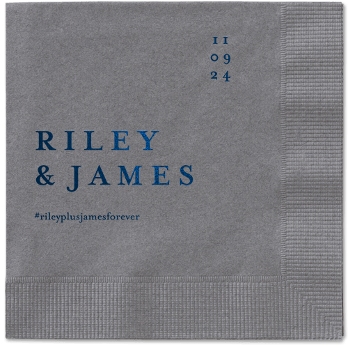 Weathered Wash Napkin, Blue, Pewter, midnight
