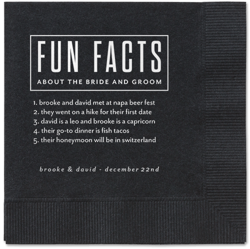 Cherished Chapters Napkins, White, Black, White