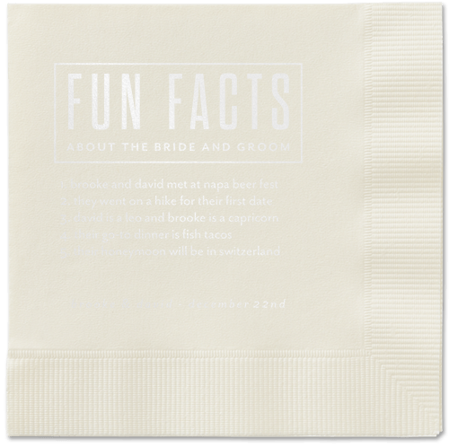 Cherished Chapters Napkins, White, Ecru