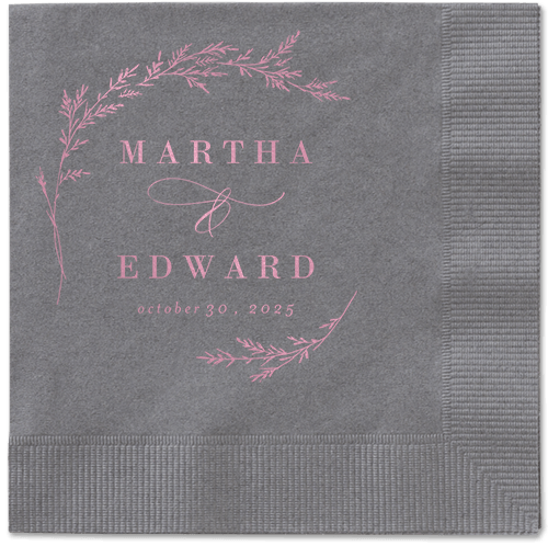 Spectacular Spruce Napkin, Pink, Pewter