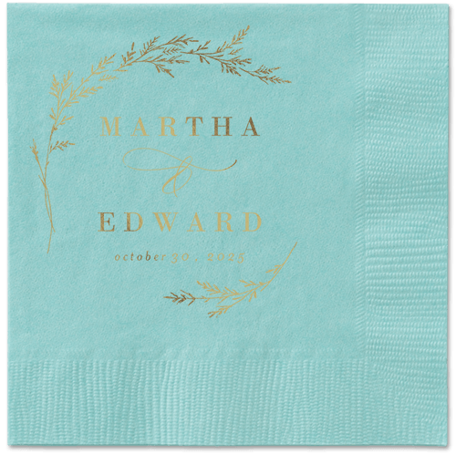 Spectacular Spruce Napkin, Yellow, Aqua, gold