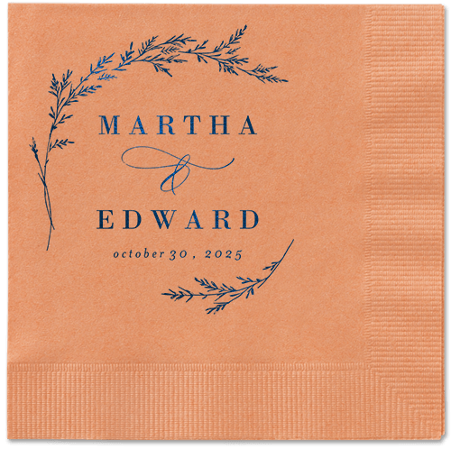 Spectacular Spruce Napkin, Blue, Coral, midnight