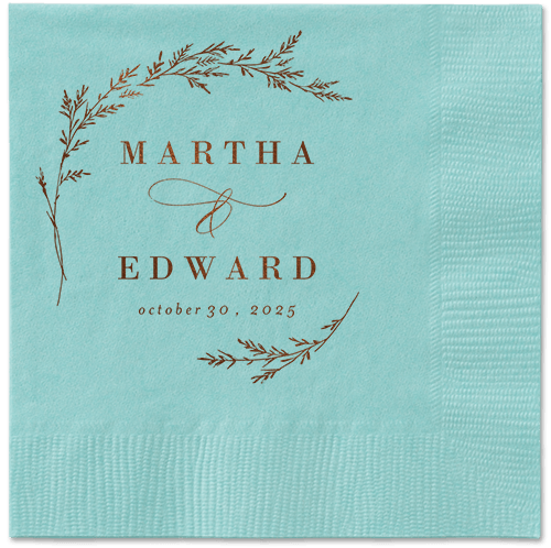 Spectacular Spruce Napkin, Brown, Aqua, mocha