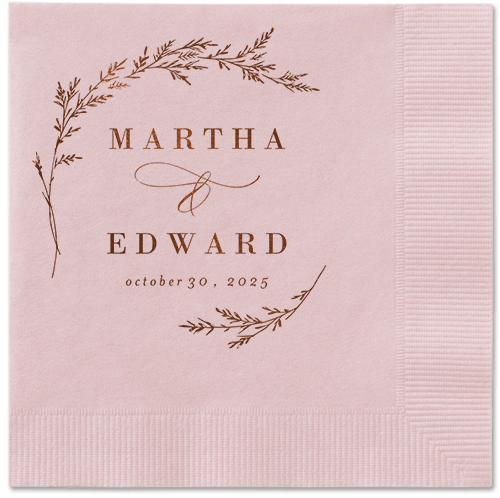 Spectacular Spruce Napkin, Brown, Blush