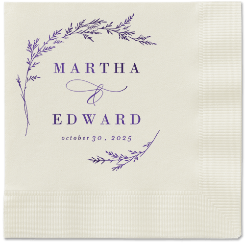 Spectacular Spruce Napkin, Purple, Ecru, purple