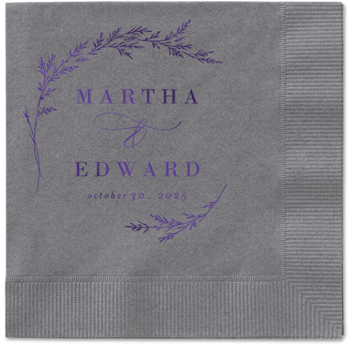 Spectacular Spruce Napkin, Purple, Pewter
