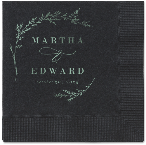 Spectacular Spruce Napkin, Green, Black, sage