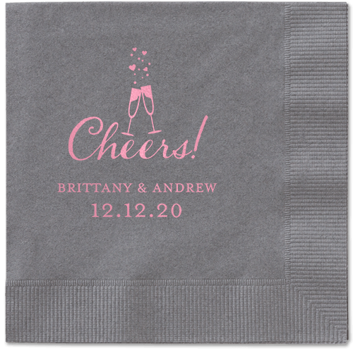 Cherished Cheer Napkins, Pink, Pewter, Blush