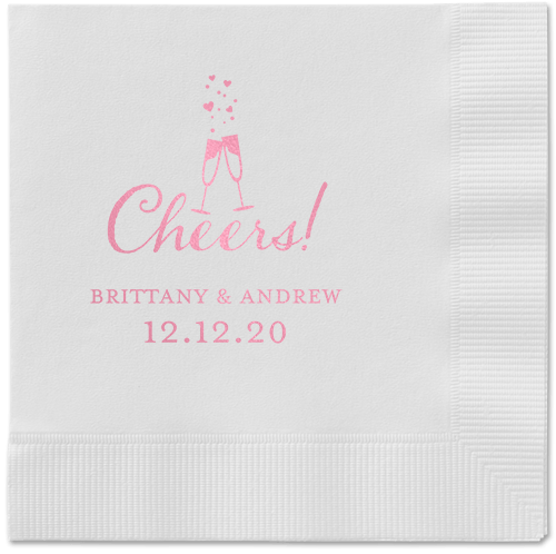 Cherished Cheer Napkins, Pink, White