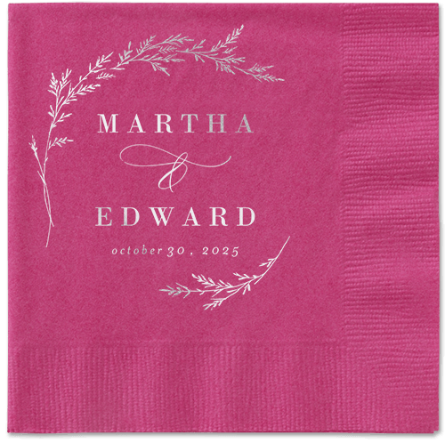 Spectacular Spruce Napkin, Grey, Magenta
