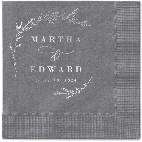 Spectacular Spruce Napkin, Grey, Pewter, silver