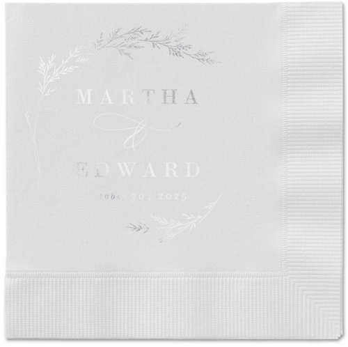 Spectacular Spruce Napkin, Grey, White