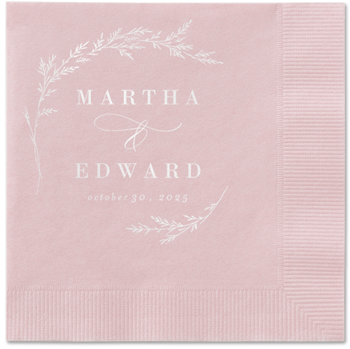 Spectacular Spruce Napkin, White, Blush, white