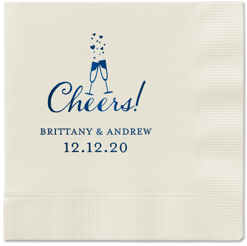 Cherished Cheer Napkins, Blue, Ecru, Midnight