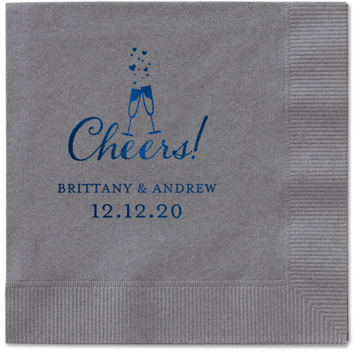 Cherished Cheer Napkins, Blue, Pewter, Midnight
