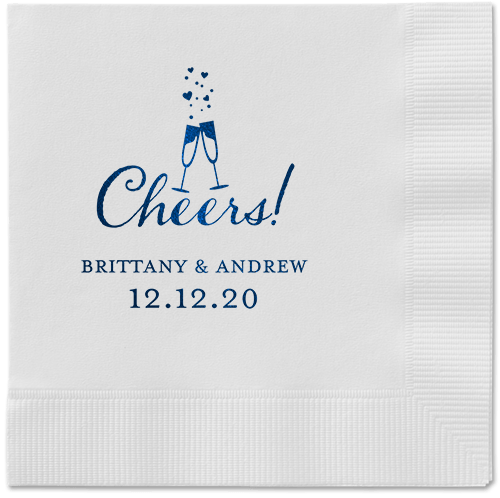 Cherished Cheer Napkins, Blue, White