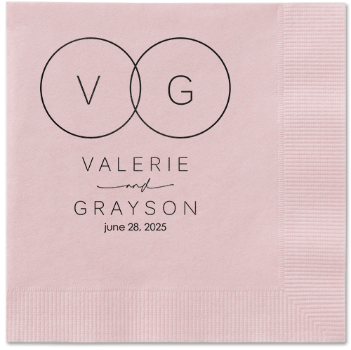 Refined Rings Napkin, Black, Blush, black