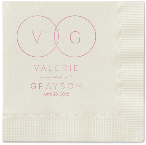 Refined Rings Napkin, Pink, Ecru, blush