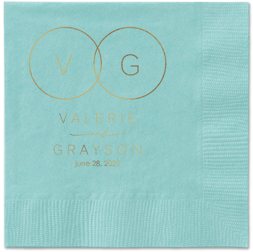 Refined Rings Napkin, Yellow, Aqua