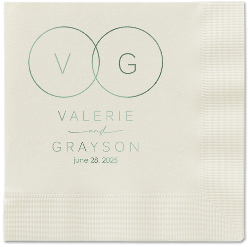 Refined Rings Napkin, Green, Ecru, sage