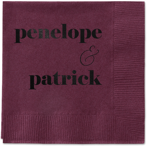Winsome Wanderlust Napkin, Black, Berry