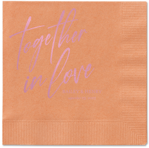 Cursive Captions Napkin, Pink, Coral, blush