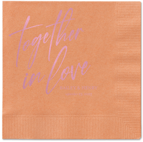 Cursive Captions Napkin, Pink, Coral