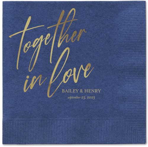 Cursive Captions Napkin, Yellow, Navy, gold