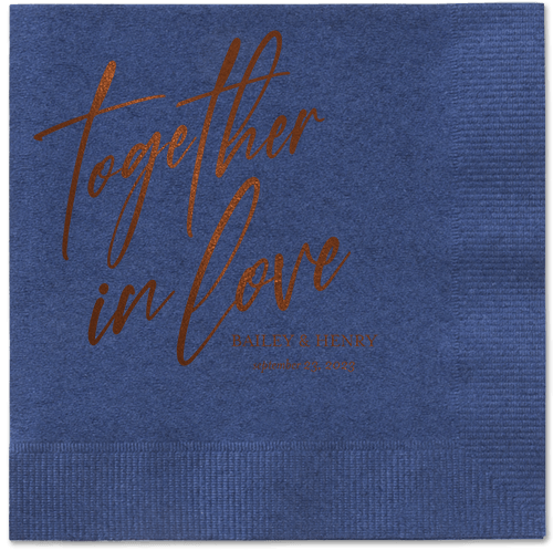 Cursive Captions Napkin, Brown, Navy