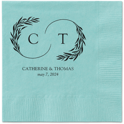 Reflective Rings Napkin, Black, Aqua, black